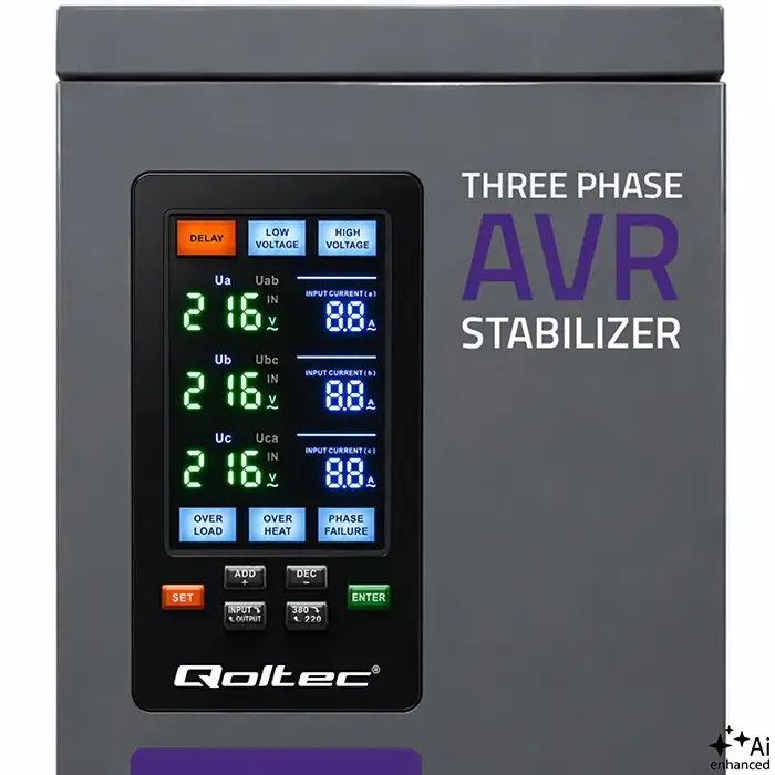 Qoltec Three-phase AVR MULTIPROTECTION voltage stabiliser