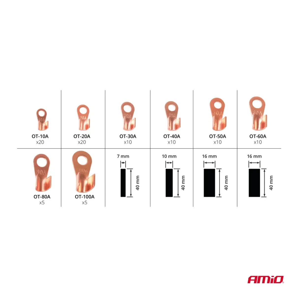 Connectors and heat shrinkable tube set AMIO-03984