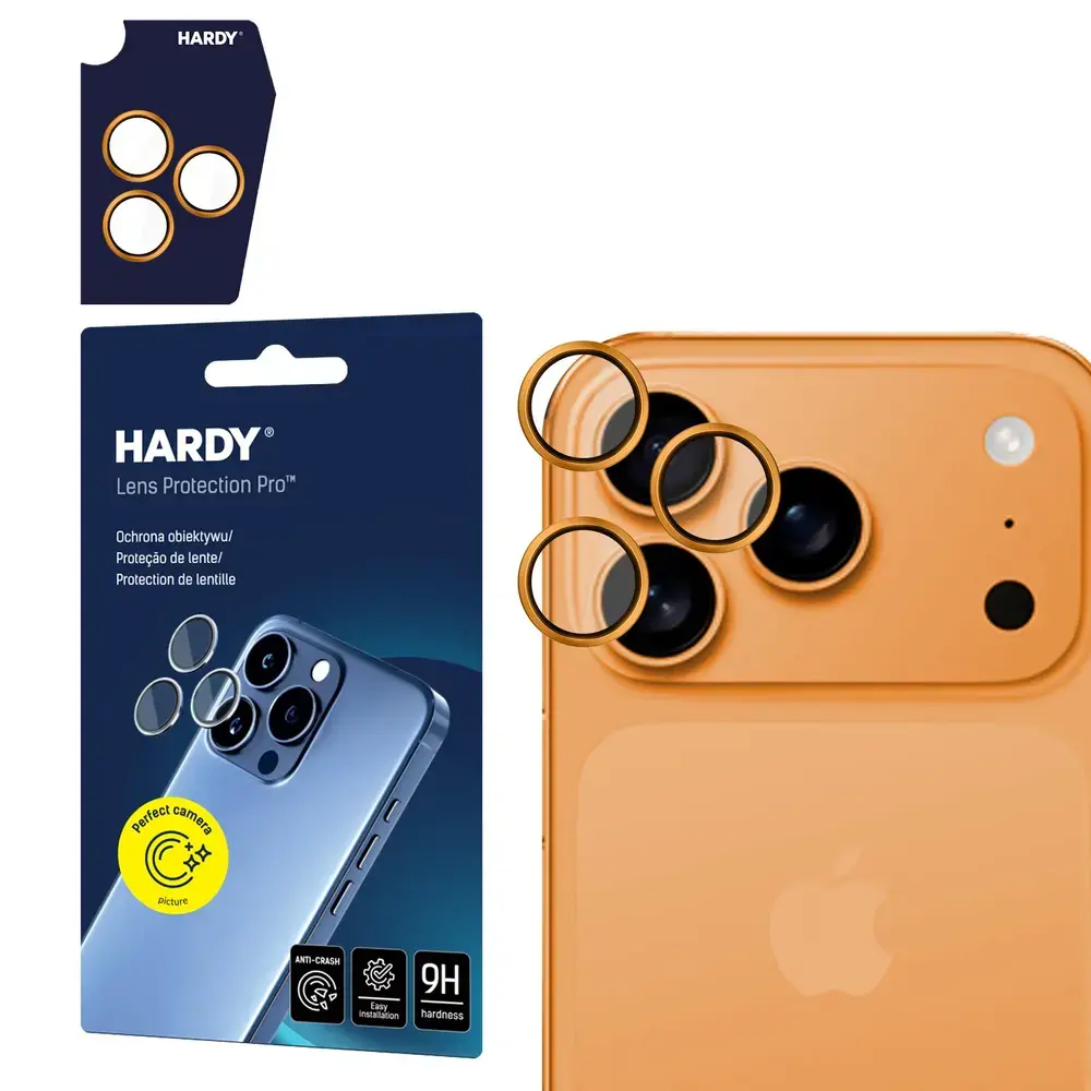 3mk HARDY Lens Protection Pro lens glass for iPhone 17 Pro | 17 Pro Max - orange