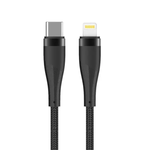 Maxlife MXUC-08 datu pārraides un uzlādes vads | USB-C uz Lightning | 27W | 1m | melns