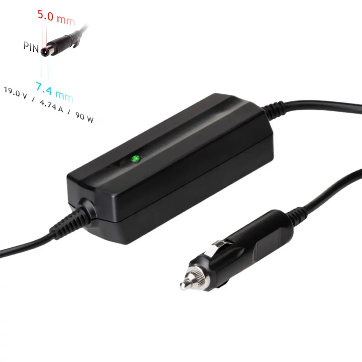 Car notebook power supply Akyga AK-ND-32 19V | 4.74A 90W 7.4 x 5.0 mm + pin HP 1.2m