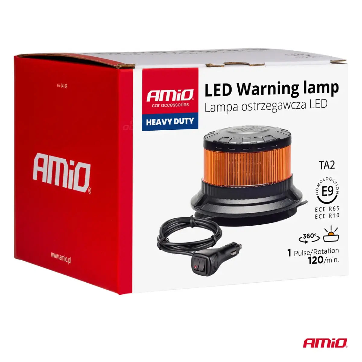 LED Warning Lamp heavy duty W28M 12V 24V AMIO-04105