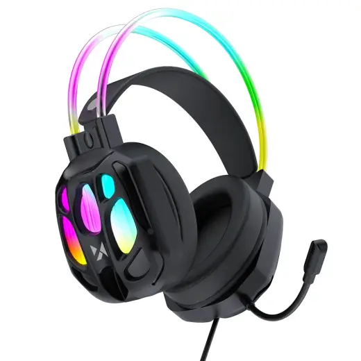 Wozinsky WSG-1118 Wired Gaming Headphones with Microphone and RGB Backlight - Black