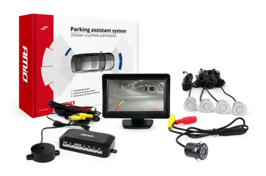 Parking assistant system TFT01 4,3" with HD-307-IR 4 sensors silver