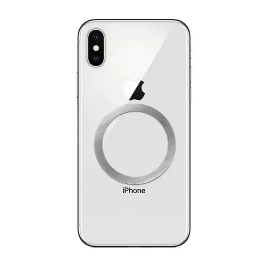 Universal round plate / magnet ring compatible with MagSafe silver 