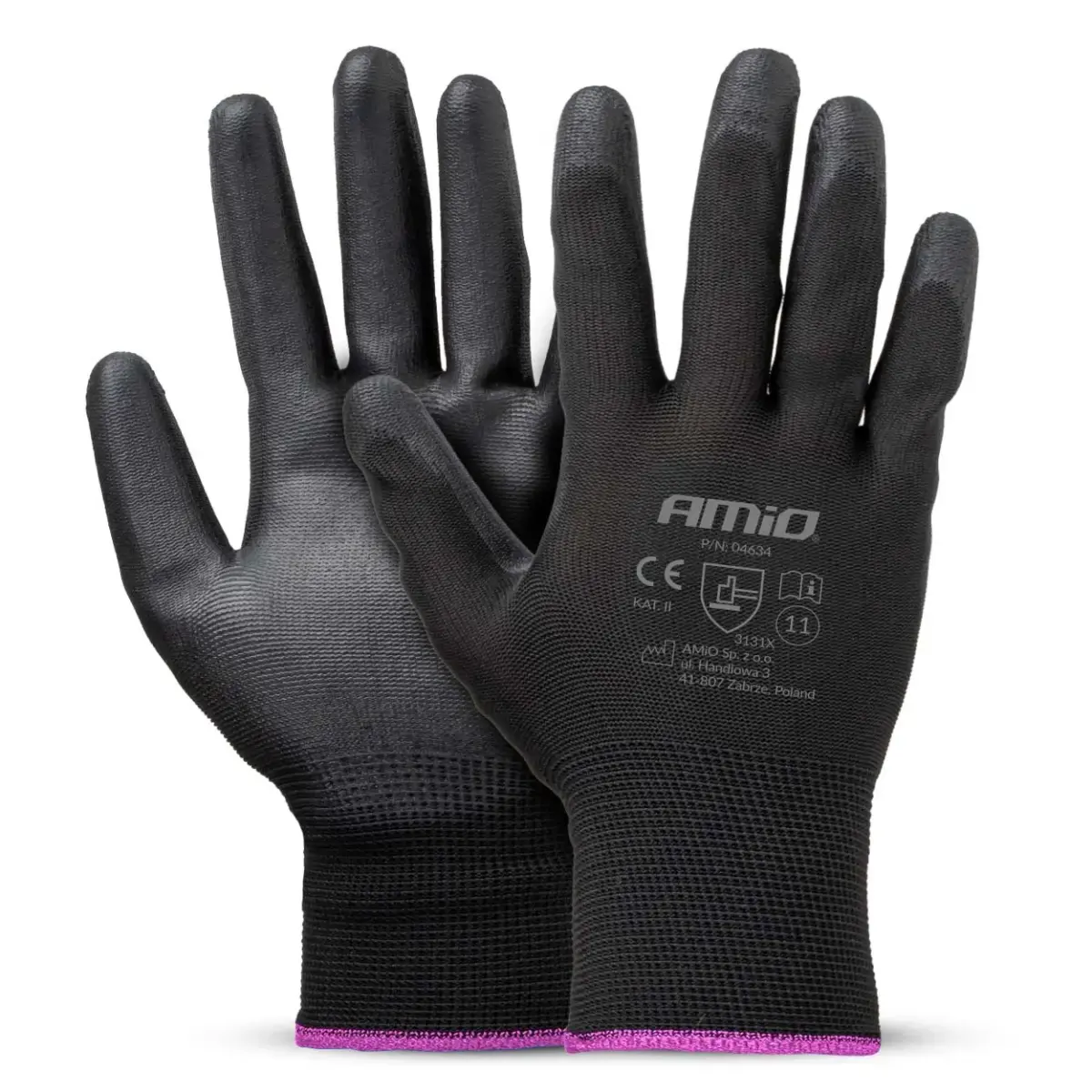 PU Safety gloves 4 pcs Size 11 (2 pairs), 3131X AMIO-04634