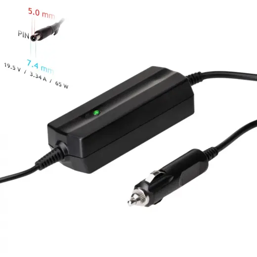 Car Notebook Power Supply Akyga AK-ND-33 19.5V | 3.34A 65W 7.4 x 5.0 mm + pin DELL 1.2m