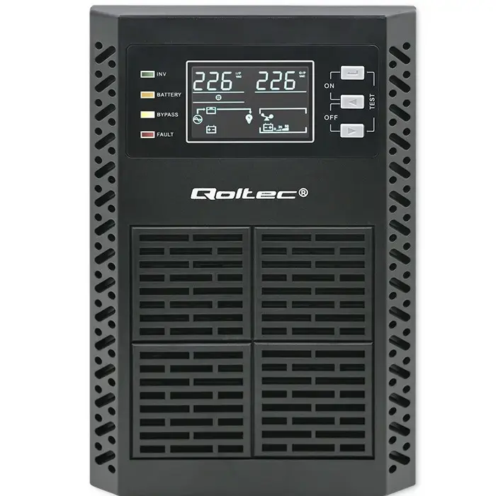 Qoltec Uninterruptible Power Supply UPS | 2kVA | 2000W | Power factor 1.0 | LCD | EPO | USB | On-line