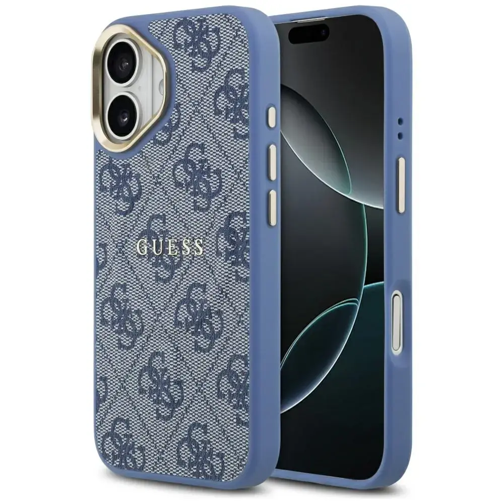 Guess 4G PU Classic Logo MagSafe Case for iPhone 17 - Blue