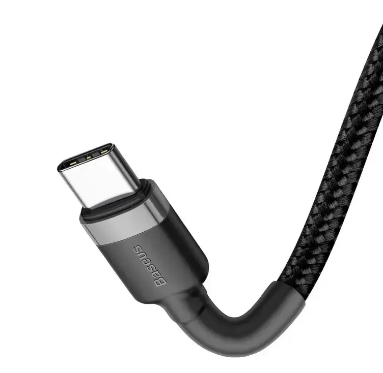 Baseus CATKLF-GG1 Cafule datu pārraides un uzlādes vads | USB-C uz USB-C | 60W | 1m | pelēks, melns (Bojāts iepakojums)