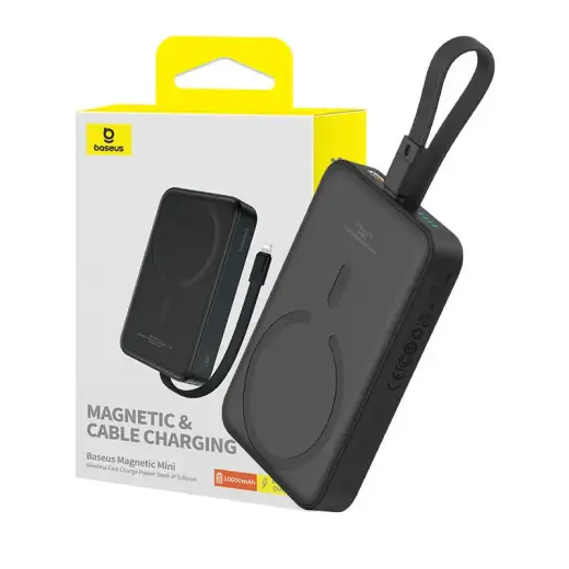 Baseus Magnetic Mini external battery (powerbank) | 10000 mAh | 20W | USB-C, MagSafe | black