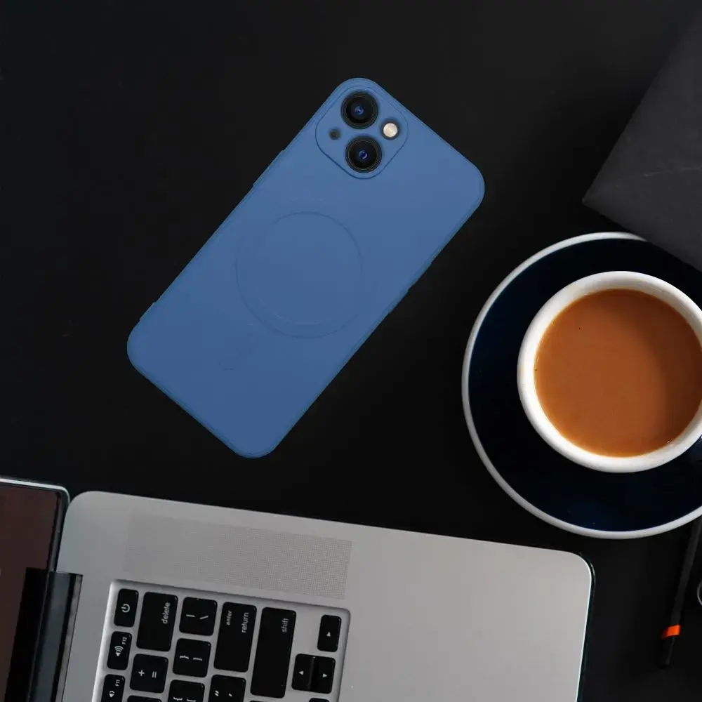 SILICONE MAG COVER case compatible with MagSafe for SAMSUNG A36 blue