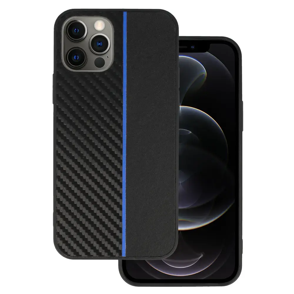 Tel Protect CARBON maciņš telefonam iPhone 12 Pro Max melns zils