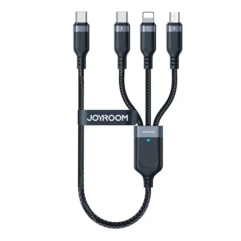 Joyroom S-A18 4-in-1 datu pārraides un uzlādes vads | USB-A uz USB-C, Lightning, Lightning, Micro USB