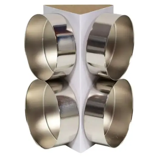 Candle holder 7.8x7cm with pin , 4pcs silver