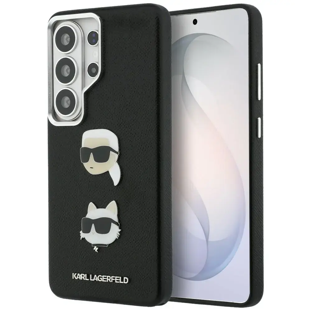 Karl Lagerfeld Saffiano Double Heads Metal maciņš telefonam Samsung Galaxy S26 Ultra (S948) melns