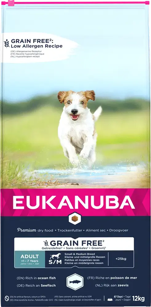 Сухой корм для собак - Eukanuba ADULT Small and Medium беззерновой Ocean Fish, 12 кг
