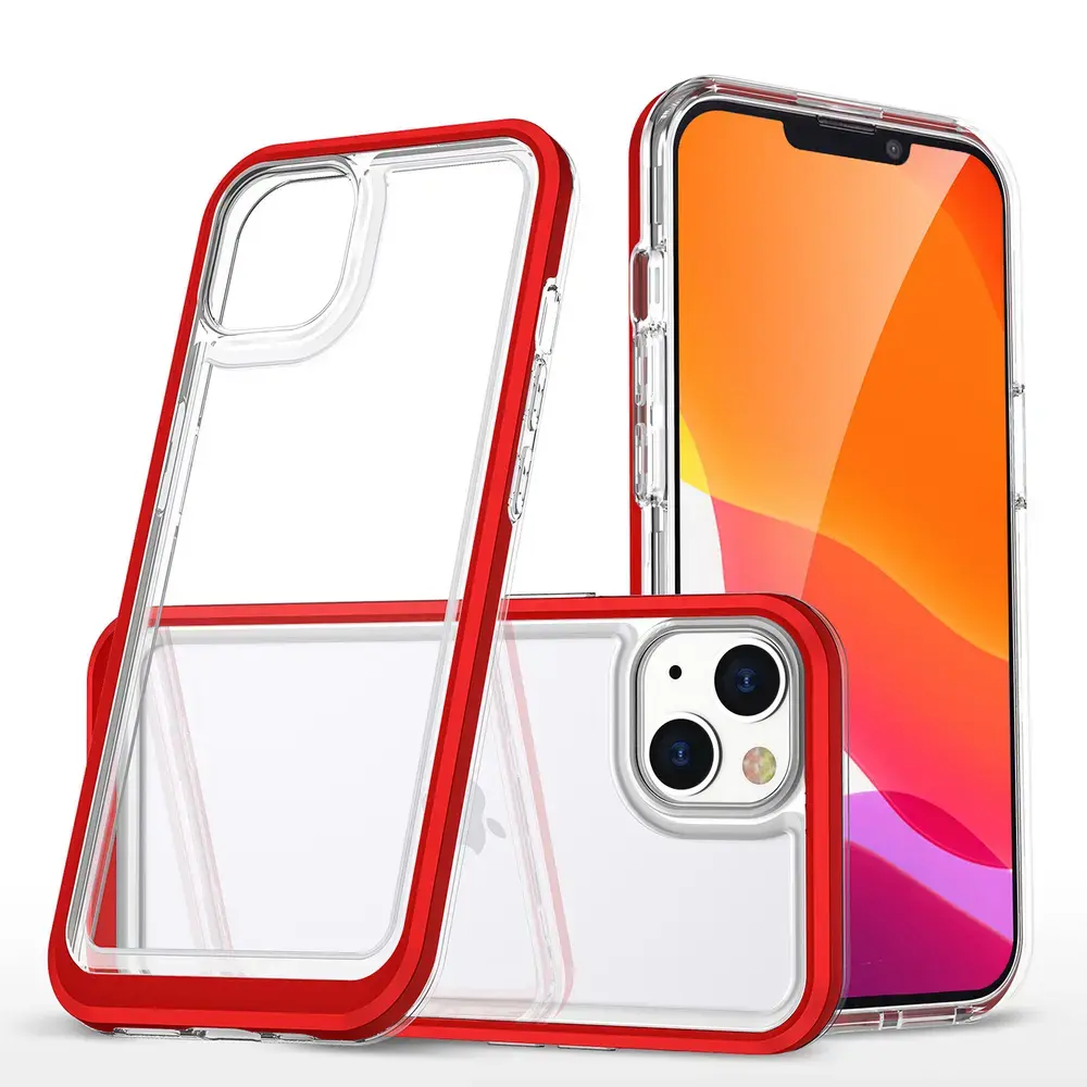 Clear 3in1 maciņš telefonam iPhone 14 Plus sarkans