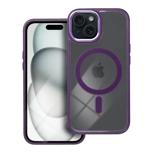 Color Edge Mag telefoni ümbris MagSafe toega iPhone 15 lilla