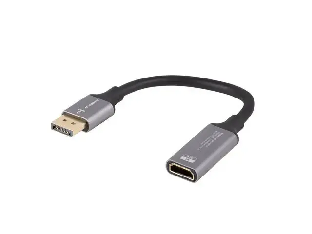 Displayport(M)-HDMI(F)8K adapter on a 20cm silver cable