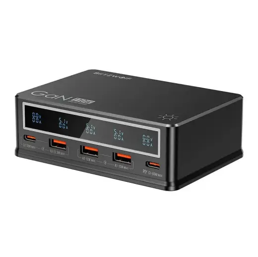 Blitzwolf BW-i9 tīkla lādētājs | 110W | PD | USB-A, USB-C | melns