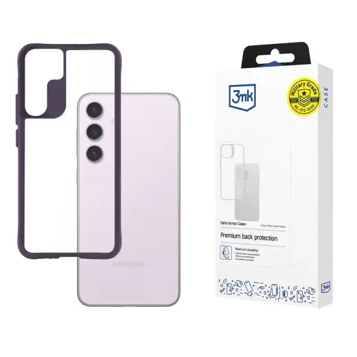 3mk Satin Armor Case+ Purple for Samsung Galaxy S24 - Transparent