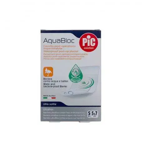 PIC Aquabloc Sterile Waterproof Post-Op Plaster With Bactericide 5 x 7cm 5 U
