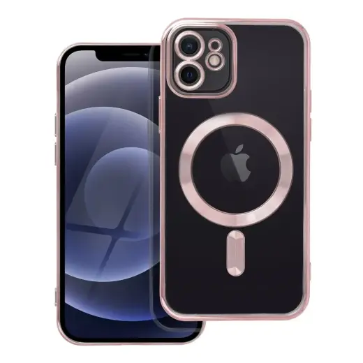 Electro Mag Cover telefono dėklas su MagSafe palaikymu iPhone 12 rožinis