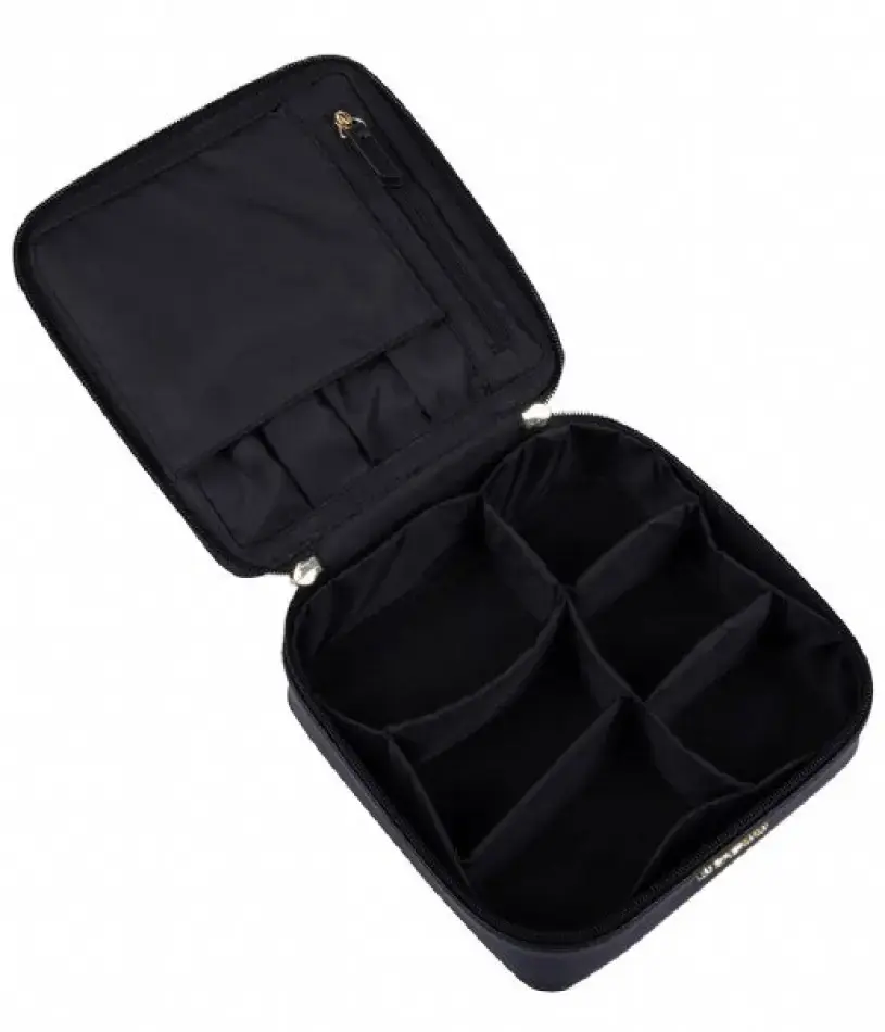 Guess, Holdall, Synthetic Leather, Textile Bag, Jewelry Case, Black, For Women, 18 x 6 x 18cm