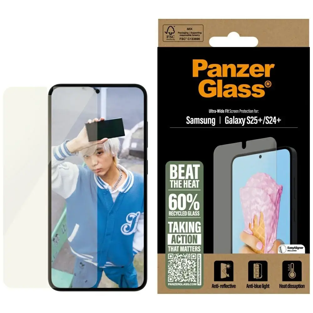 PanzerGlass All-in-One Ultra-Wide Fit aizsargstikls telefonam Samsung Galaxy S25+