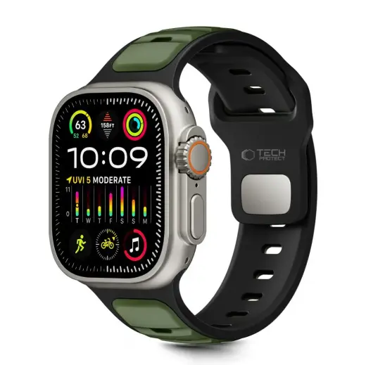 TECH-PROTECT ICONBAND LINE APPLE WATCH 8 | 9 | 10 | 11 | SE | ULTRA (44 | 45 | 46 | 49 MM) BLACK|GREEN