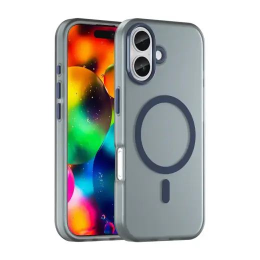 Magnetic Abrasive phone case with MagSafe support for iPhone 17 blue