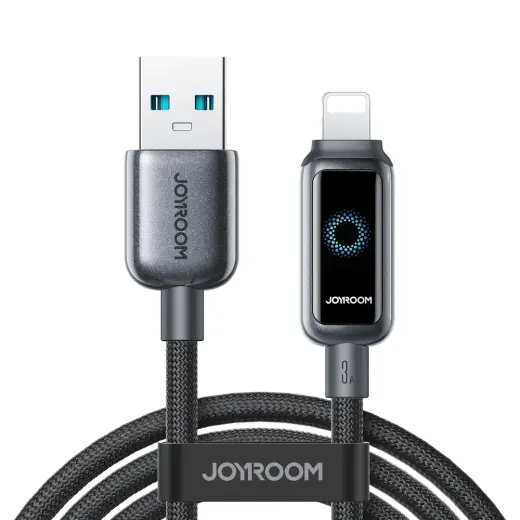 Joyroom S-A55 StarFlight duomenų perdavimo ir įkrovimo laidas | USB-A į Lightning | 15W | 1.2m | juodas