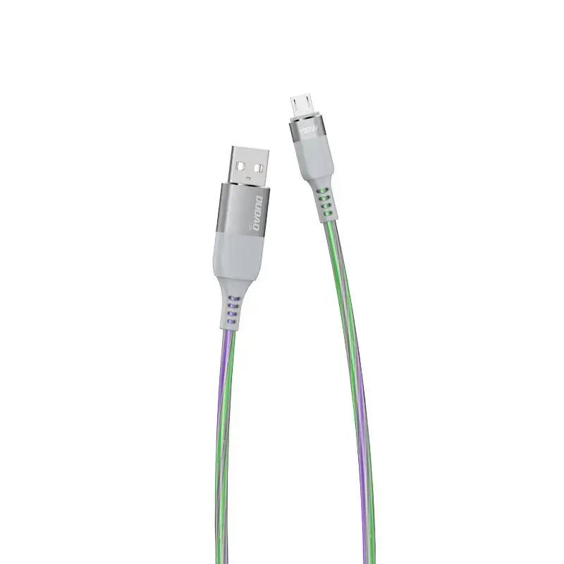 Dudao USB - micro USB Flowing Light data cable 5 A 1 m gray (L9XM)