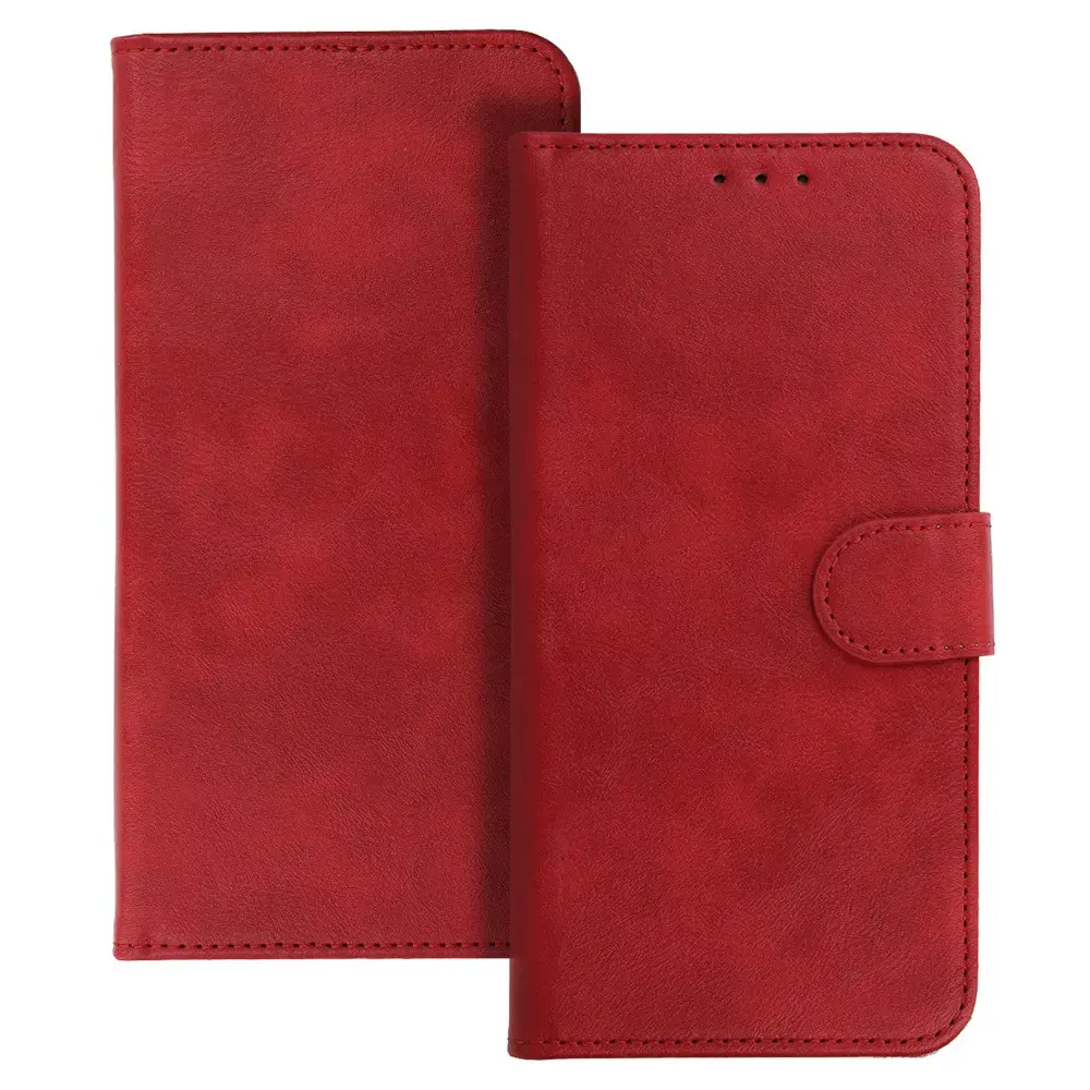 COMMON Universal Book Case (SIZE S) for Iphone 12/13/Samsung S6/A5 2016/Xcover 4/S22/Huawei P8 2017 red