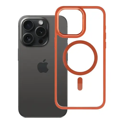 ROAR Mag Bumper phone case with MagSafe support for iPhone 15 Pro Max orange