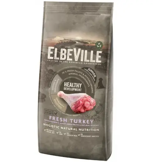 Sausa barība kucēniem - ELBEVILLE Puppy and Junior Large Fresh Turkey Healthy Development 11,4 kg