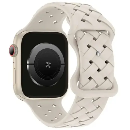 Beline Silicone Woven viedpulksteņa siksniņa priekš Apple Watch (38/40/41 mm) | silikons | bēša