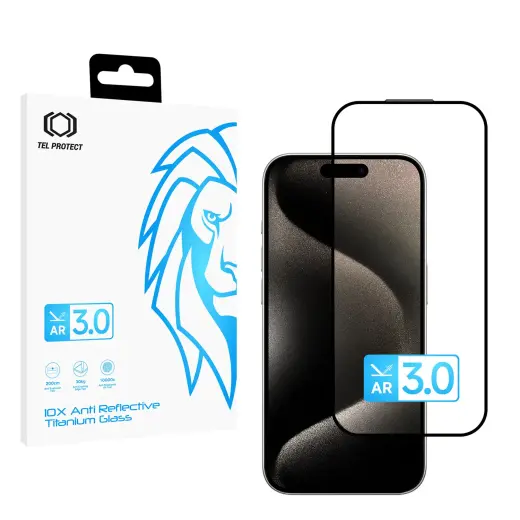 Tel Protect 10X AR 3.0 AntiReflective Titanium grūdintas apsauginis stiklas telefonui iPhone 15 Pro