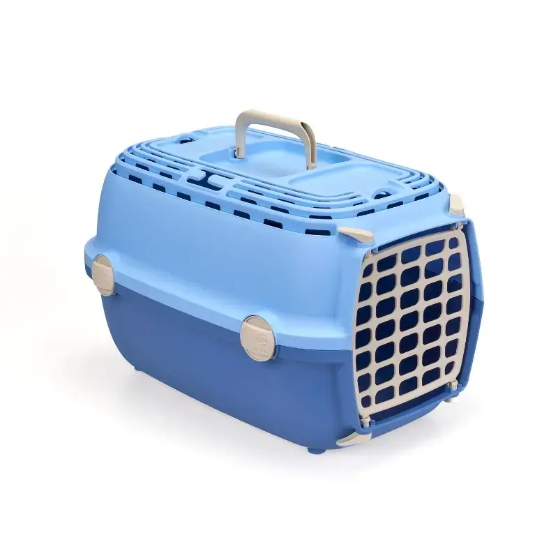 Transportēšanas būris Horizon 1 ar plastmasas durvīm 48x32x30cm gaiši zils/zils