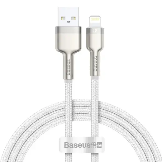 Baseus Cafule CALJK-B02 datu pārraides un uzlādes vads | USB-A uz Lightning | 12W | 2m | balts
