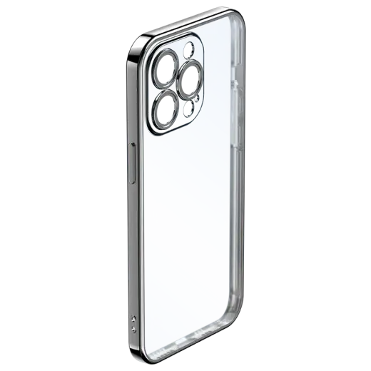Rock Electroplating Series Case for Iphone 14 Pro transparent-black