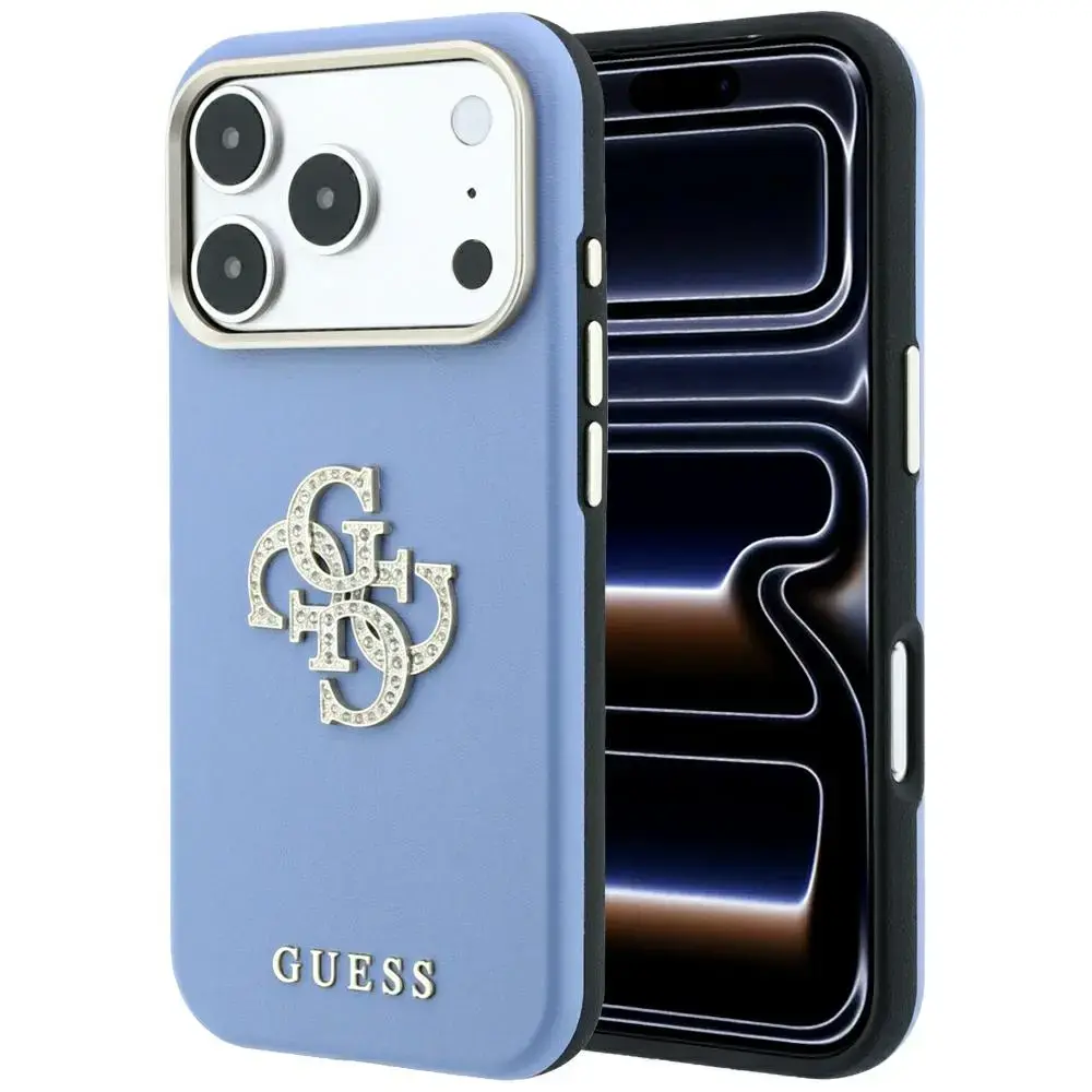 Case Guess Smooth & Big Strass Logo for iPhone 18 Pro Max / 17 Pro Max blue