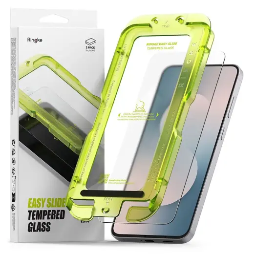 Ringke Easy Slide tempered glass for phone Galaxy S25 FE with applicator (2 pcs.)