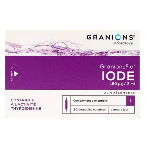 Granions, Of Iodine, Supports Normal Thyroid Function, Hormone Production, Energy Metabolism & Nervous System Health, Syrup, 30 pcs, 2 ml