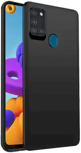 Fusion Soft Matte Back Case Silicone Case For Samsung A217 Galaxy A21S Black