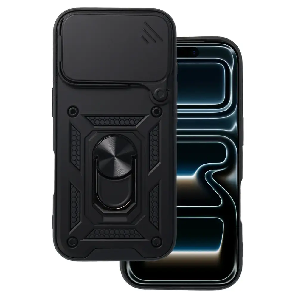 Slide Camera Armor maciņš telefonam iPhone 17 Pro Max melns