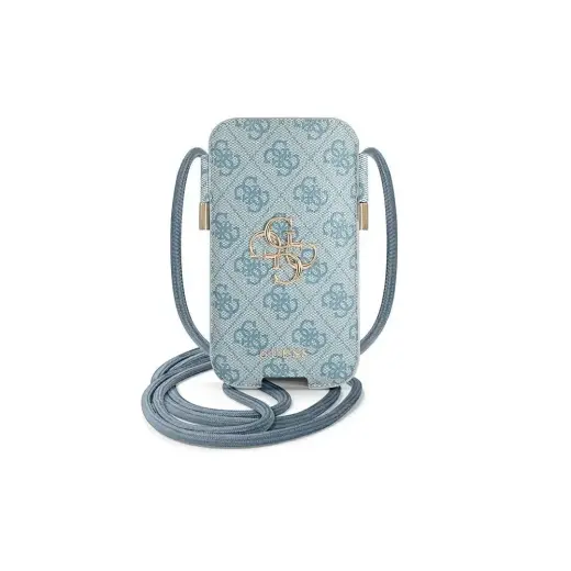 Guess PU 4G Metal Logo Pouch L Blue