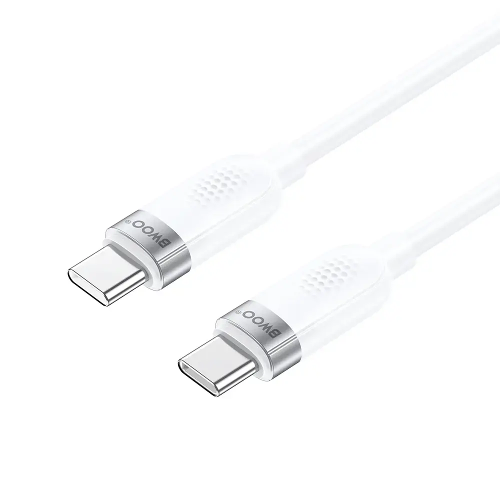 BWOO datu pārraides un uzlādes vads | USB-A uz USB-C | 15W | 1m | balts