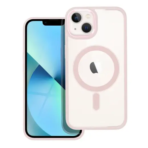 Color Edge Mag telefono dėklas su MagSafe palaikymu iPhone 13 rožinis